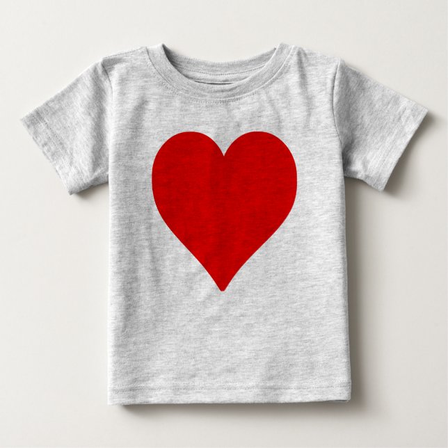 Red Heart Shape Love Classic Simple Minimalism Baby T-Shirt (Front)