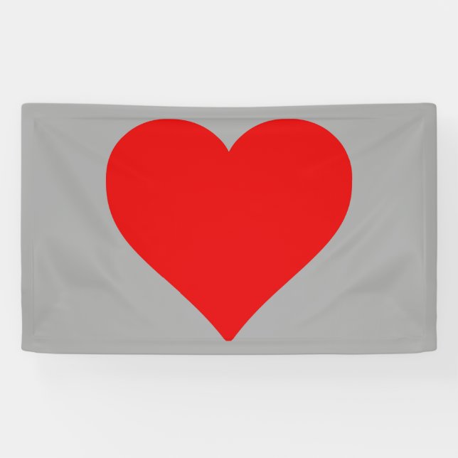 Red Heart Shape Love Classic Simple Minimalism Banner (Horizontal)