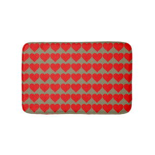 Red Heart Shape Love Classic Simple Minimalism Bath Mat