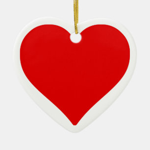 Red Heart Shape Love Classic Simple Minimalism Ceramic Ornament