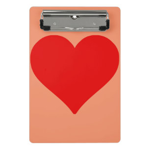 Red Heart Shape Love Classic Simple Minimalism Mini Clipboard