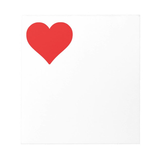 Red Heart Shape Love Classic Simple Minimalism Notepad (Front)