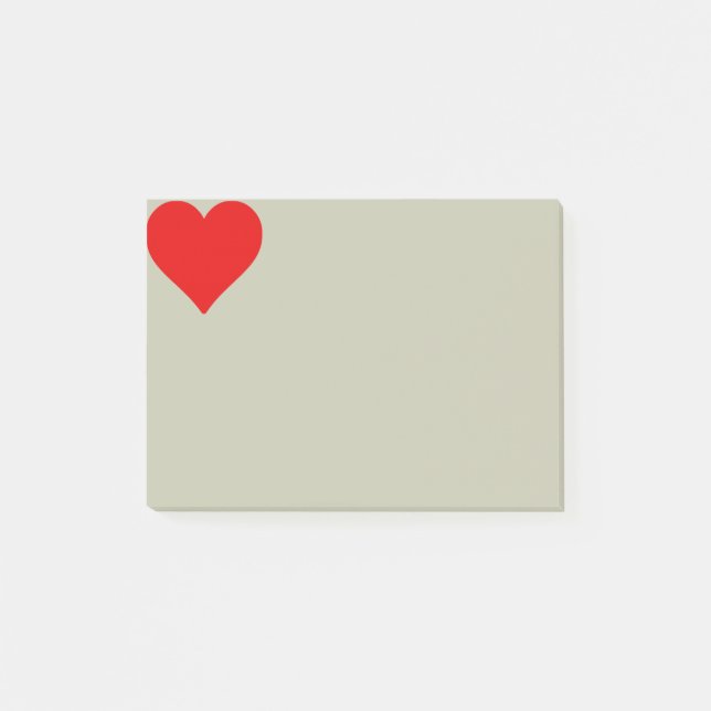 Red Heart Shape Love Classic Simple Minimalism Post-it Notes (Front)