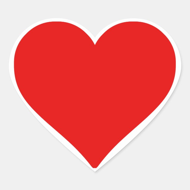 Red Heart Shape Love Classic Simple Minimalism Sticker (Front)