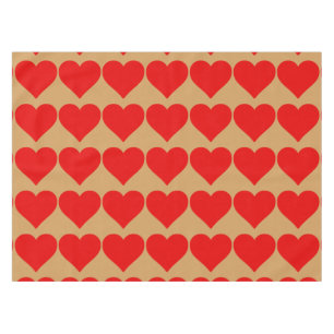 Red Heart Shape Love Classic Simple Minimalism Tablecloth