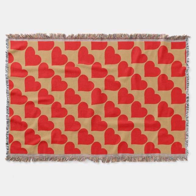 Red Heart Shape Love Classic Simple Minimalism Throw Blanket (Front)