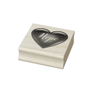Red heart shape/ Peace/love/charity/hope Rubber Stamp