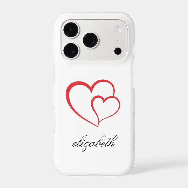 red heart shape withe background personalized  (Back)