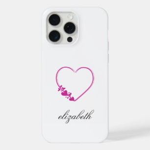 red heart shape withe background personalized iPhone 15 pro max case