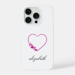 red heart shape withe background personalized iPhone 15 pro case