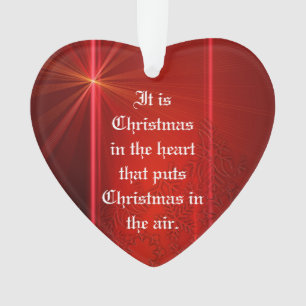 Red Heart Shaped Christmas Ornament with Quote