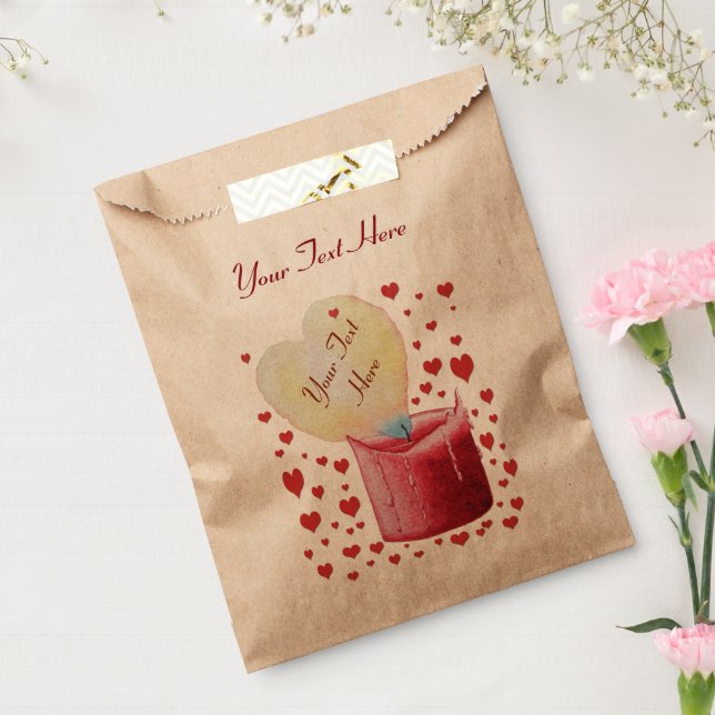red heart shaped flame romantic wedding favour bag (Sealed)