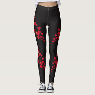 Red Heart Shaped Leggings