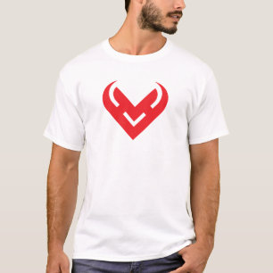 Red Heart Shaped Minimalist V Letter T-Shirt