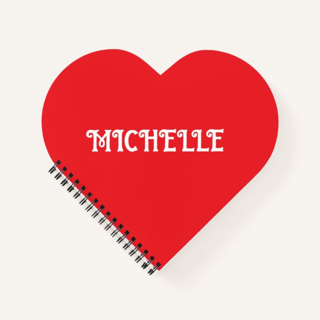 RED HEART SHAPED NOTEBOOK CUSTOM (Front)