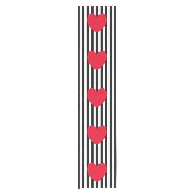 Red heart short table runner (Front)