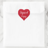 Red Heart Signed Copy Romance Author Writer Heart Sticker (Bag)