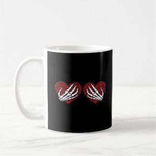 Red Heart Skeleton Hands Classic Coffee Mug