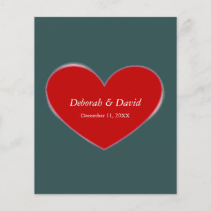 Red Heart Slate Grey Script Wedding Flyer