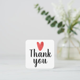 Red Heart Small Business Thank You Insert Card