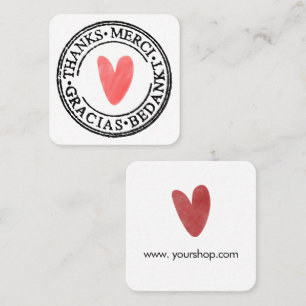 Red Heart Small Business Thank You Insert Card