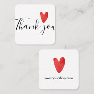 Red Heart Small Business Thank You Insert Card