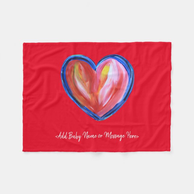 Red Heart Soft Fleece Custom Baby Blankets (Front (Horizontal))