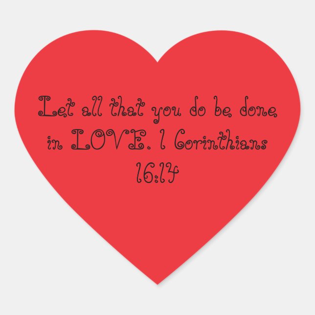 red heart stickers 1 corinthians 16:14 (Front)