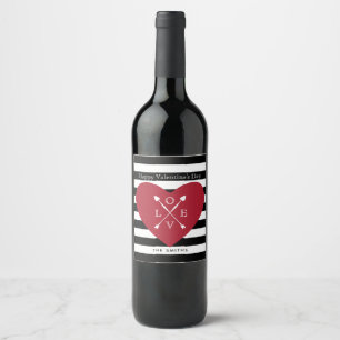 Red Heart & Stripes Wine Label