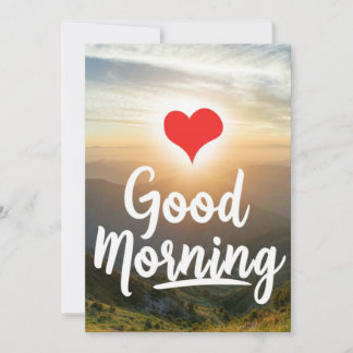 Red Heart Sunny Good Morning Holiday Card