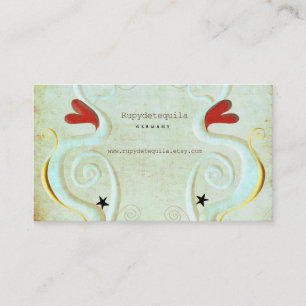 Red Heart Swirls 3dimension Business Card