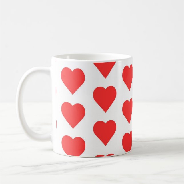 red heart symbol printed coffee mug (Left)
