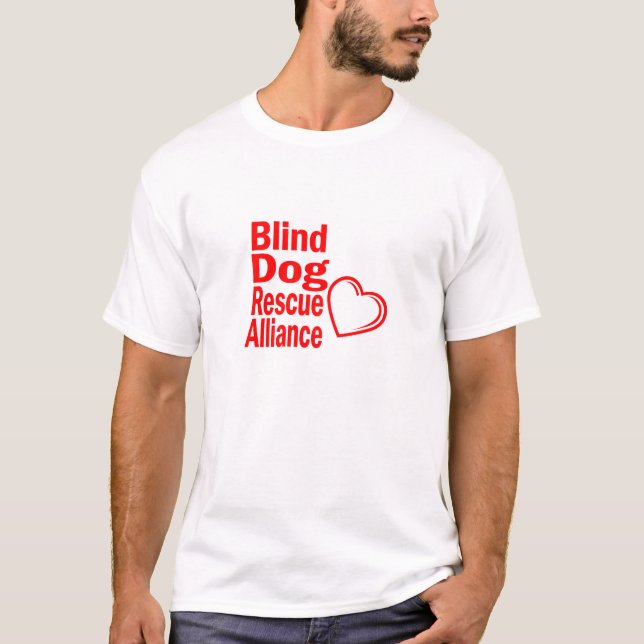 Red heart t-shirt for blind dogs (Front)