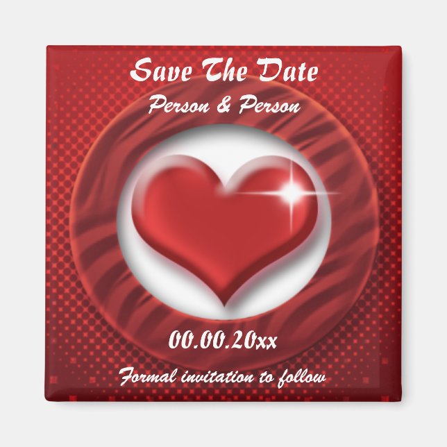 Red heart template magnets - customisable (Front)
