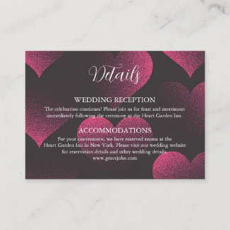 Red Heart Theme Wedding Details Enclosure Cards