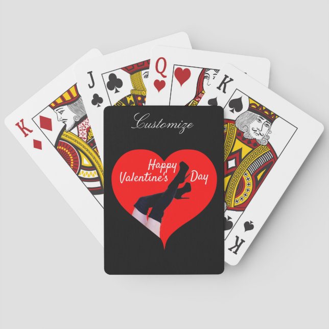 Red Heart Thigh-high Boots Valentine Thunder_Cove Playing Cards (Back)