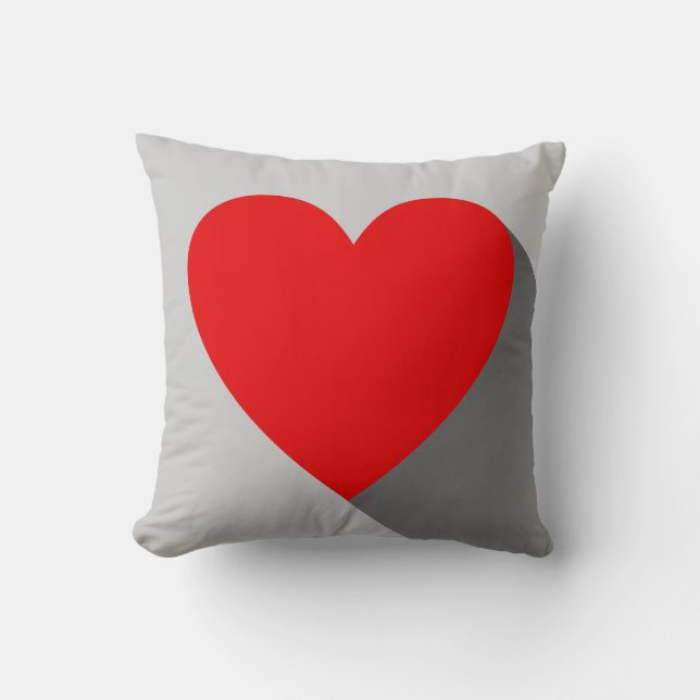 Red Heart Throw Pillow (Front)