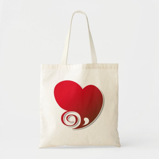 Red Heart Tote Bag (Front)
