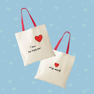 Red heart  tote bag