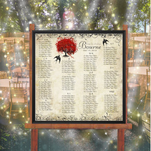 Red Heart Tree- 100 to 150 guests - alphabetical Poster