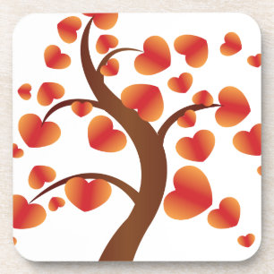 Red Heart Tree Coaster