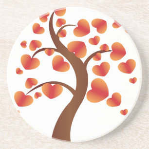 Red Heart Tree Coaster