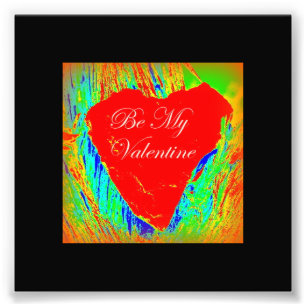 red heart valentine photo print
