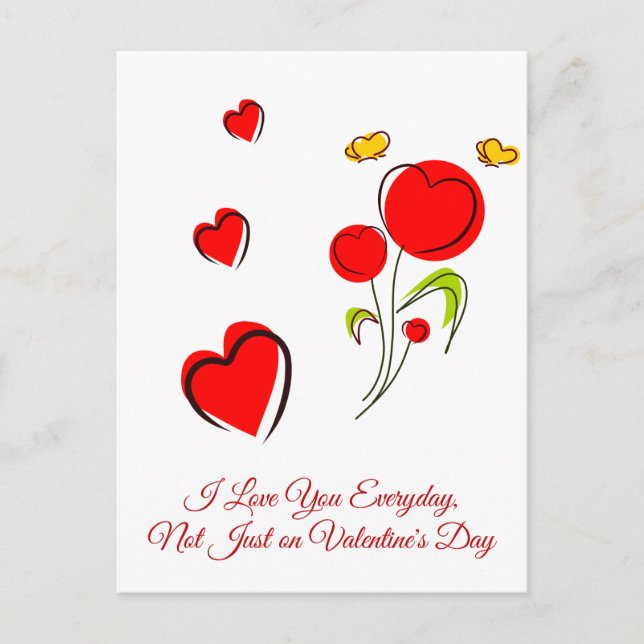 Red Heart Valentine, Postcard (Front)