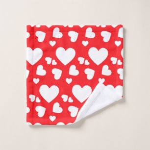 Red Heart Valentine Retro Colourful Love Gift Wash Cloth