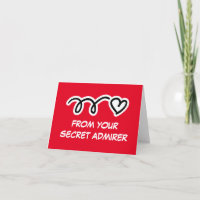 Red heart Valentine's Day Card from secret admirer