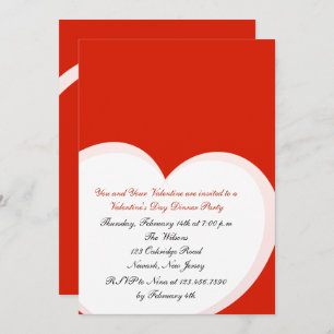 Red Heart Valentine's Day Party Invitation