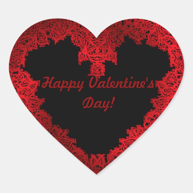 Red heart Valentine's day Sticker (Front)