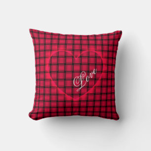 Red Heart w/American Rose Colour Weave Pattern Cushion