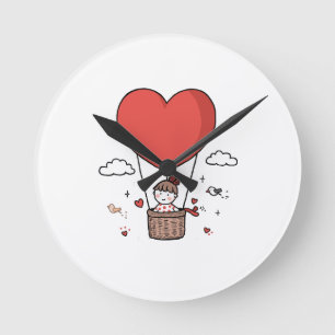 Red Heart Wall Clock – Valentine’s Day Home Decor